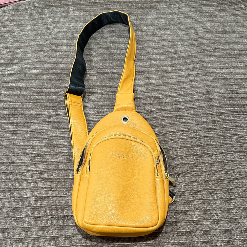 Yellow Leather Sling Bag